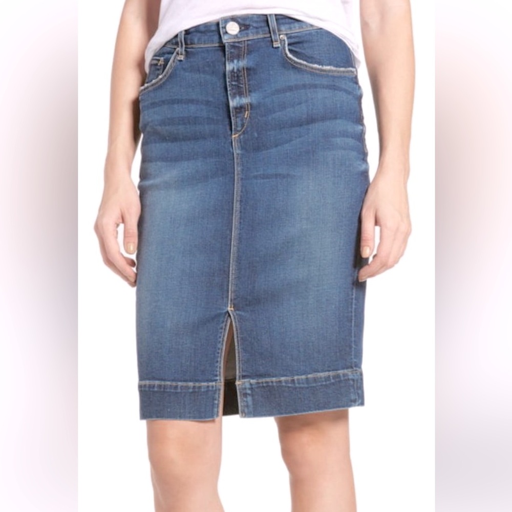 MCGUIRE - faded denim pencil skirt.